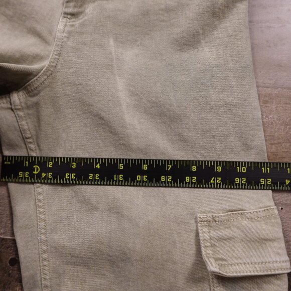 ZARA Cargo Pants Women’s US 4 Sage Khaki Utility Cropped Streetwear High Rise - Picture 7 of 9